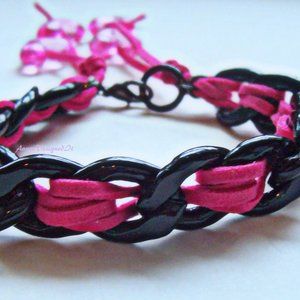 Hand Designed - Hot Pink Bracelet and Choker